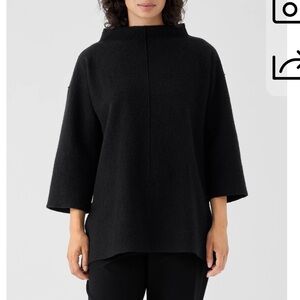 Eileen Fisher Black Poncho Sweater
